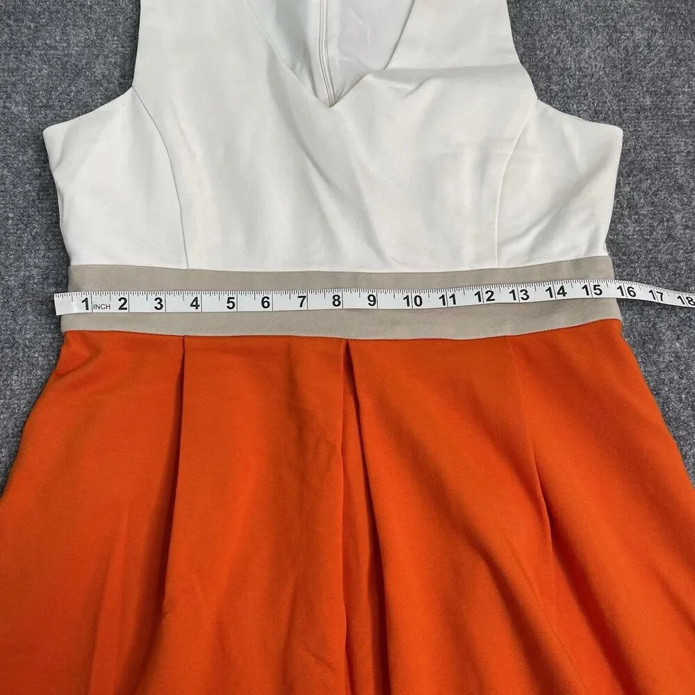 Trina Turk Dress Womens Size 8 Sleeveless V Neck Lined Lace Accent Zip Back Knit - Picture 8 of 12